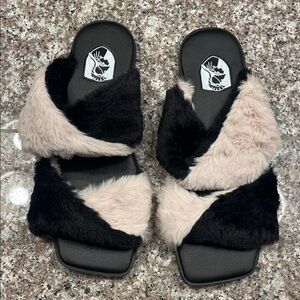 Vivienne Hu Faux Fur Slides VHNY